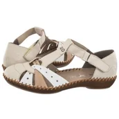 Sandały damskie - Sandały Beżowe M1655-61 (RI80-b) Rieker - miniaturka - grafika 1