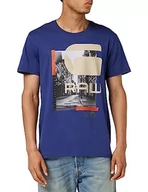 Koszulki męskie - G-STAR RAW Męski t-shirt City Graphic, Niebieski (Ballpen Blue D24696-336-1822), XXL - miniaturka - grafika 1