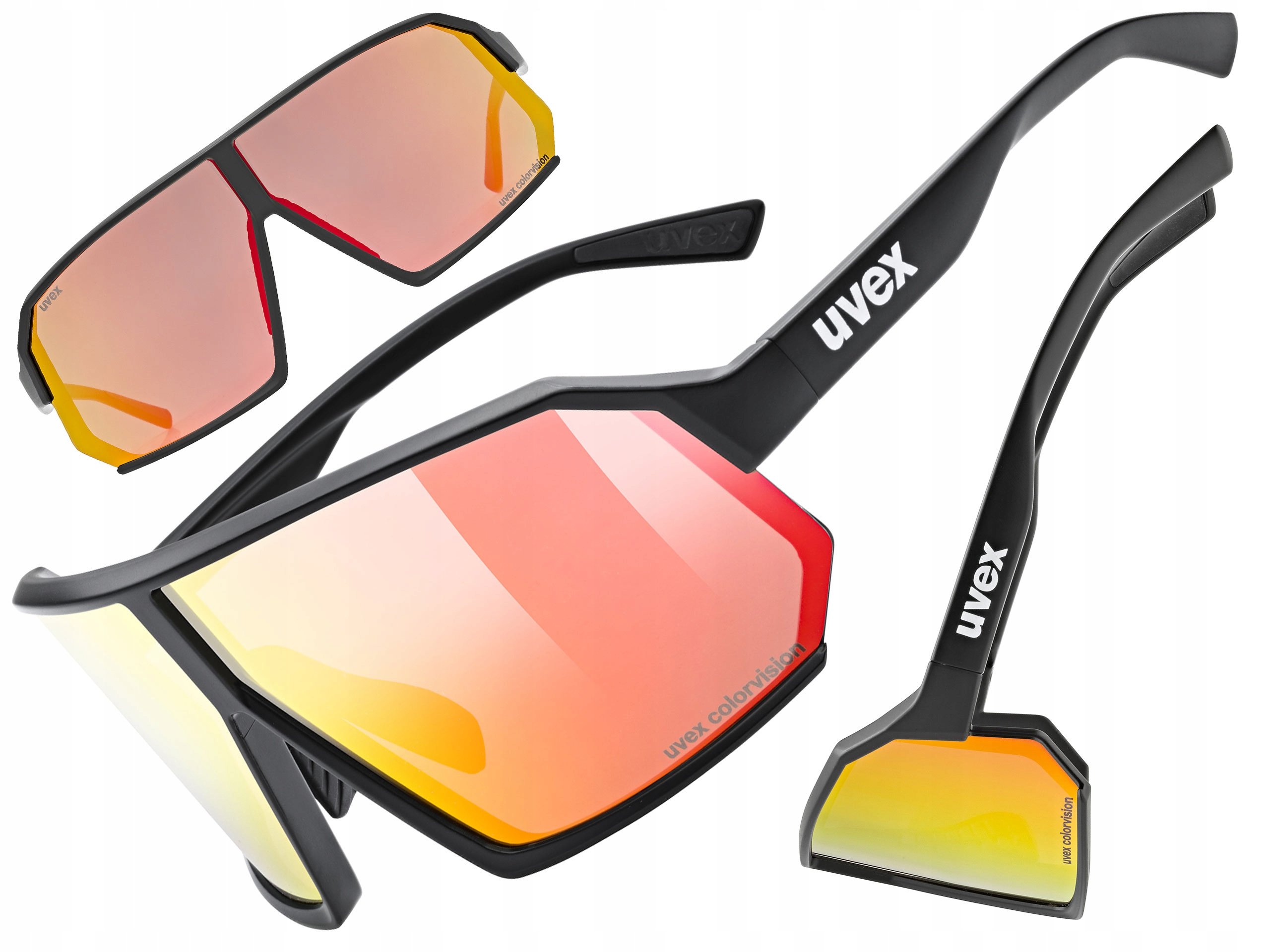Okulary przeciwsłoneczne Uvex Sportstyle 237 CV - black matt/mirror red
