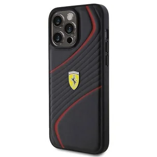 Etui Ferrari Twist Metal Logo na iPhone 15 Pro Max - czarne - Etui i futerały do telefonów - miniaturka - grafika 1