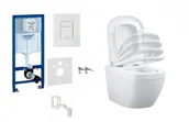 Stelaże i zestawy podtynkowe do WC - GROHE 39448000+39206000+39458000 GROHE stelaż wc z miską podwieszaną Euroceramic Compacto Rimless i deską wolnoopadającą 39448000+392 - miniaturka - grafika 1