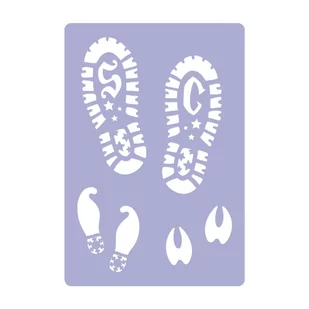 Nakleo szablon wielokrotny do sztucznego śniegu // ŚLADY MIKOŁAJA - ELF - RENIFER - Rozmiar M(45x65cm) - Ozdoby bożonarodzeniowe - miniaturka - grafika 2