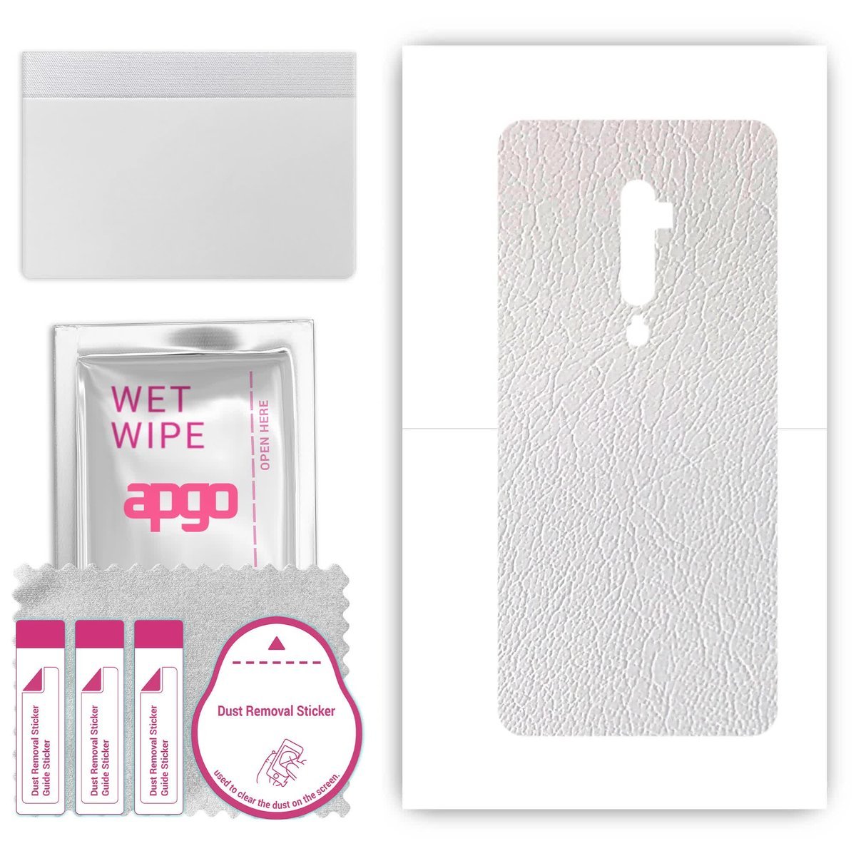 Folia naklejka skórka strukturalna na TYŁ do Oppo Reno 5G - Skóra Biała - apgo SKINS