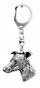 Whippet Brelok do kluczy Breloczek posrebrzany - Breloki - miniaturka - grafika 1