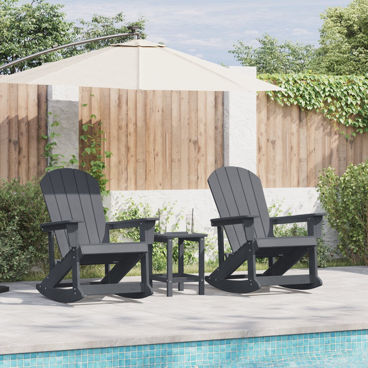 Fotele bujane Adirondack 2 pcs Jasnoszary 73.5 x 9