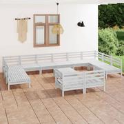 Meble ogrodowe - vidaXL 13-cz zestaw wypoczynkowy do ogrodu biały drewno sosnowe 3083500 - miniaturka - grafika 1