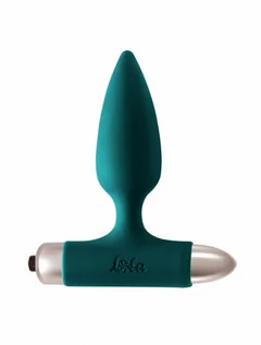 Kulki analne - Lola Toys Vibrating Anal Plug Spice it up New Edition Glory Dark green - analna wtyczka z wibro-kulą - grafika 1