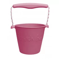 Funkit world Składane Wiaderko do Wody i Piasku Scrunch Bucket - Wiśniowy - Zabawki do piasku - miniaturka - grafika 2