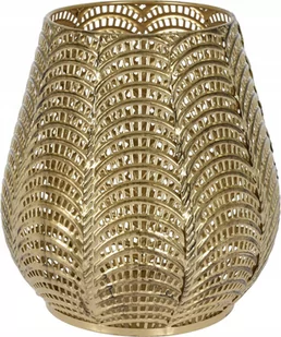 Świecznik Metalowy Złoty Ażurowy Ozdobny 17 Cm - Świeczniki - miniaturka - grafika 1