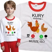 Piżamy dla dziewczynek - Piżama dziecięca Muszę Iść Kury Kurki Dzwonią 86/92 - VoloDonum - miniaturka - grafika 1