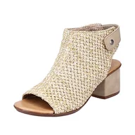 Moda i Uroda OUTLET - Rieker Damskie sandały 64670, beżowy, 37 eu - miniaturka - grafika 1