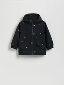 Kombinezony dla dzieci - Reserved - Wodoodporna kurtka z kapturem - ciemnoszary - miniaturka - grafika 1