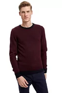 Koszulki męskie - DeFacto Męski sweter z dzianiny z długim rękawem, okrągły dekolt, slim fit dla mężczyzn, topy (bordowy, XXL), bordowy, XXL - miniaturka - grafika 1