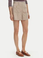 Spodenki damskie - Tommy Hilfiger Szorty materiałowe WW0WW49592 Beżowy Regular Fit - miniaturka - grafika 1