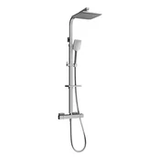 Panele prysznicowe - Mexen CQ62 zestaw prysznicowy natynkowy z deszczownicą i baterią termostatyczną, grafit - 772506295-66 - miniaturka - grafika 1