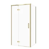 Kabiny prysznicowe - Kabina prysznicowa Cersanit Larga 100x90x195 prostokątna złoty mat transparentne S601-489 - miniaturka - grafika 1