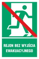 Systemy ekspozycyjne i znaki informacyjne - AC027 REJON BEZ WYJŚCIA EWAKUACYJNEGO PRAWOSTRONNY, TS - PŁYTA TD FOTOLUMINESCENCYJNA; (150X225MM) - miniaturka - grafika 1