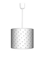Lampy sufitowe - Lampa wisząca mała Kropki białe z szarym kropeczki - Fotolampy dla dzieci - miniaturka - grafika 1
