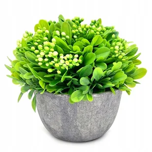 Sztuczna roślina w doniczce bukszpan kulisty zielony szara doniczka - Sztuczne kwiaty - miniaturka - grafika 1
