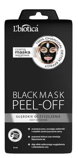 L'BIOTICA L'BIOTICA BLACK MASK PEEL-OFF Głębokie Oczyszczanie 8ml - Maseczki do twarzy - miniaturka - grafika 1