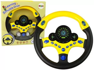 Import LEANToys Interaktywna Kierownica Żółta Symulator Jazdy Dźwięki Światła LT-10115-0 - Zabawki interaktywne dla dzieci - miniaturka - grafika 1