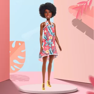 Mattel Barbie Lalka Afro W Sukience - Lalki dla dziewczynek - miniaturka - grafika 1
