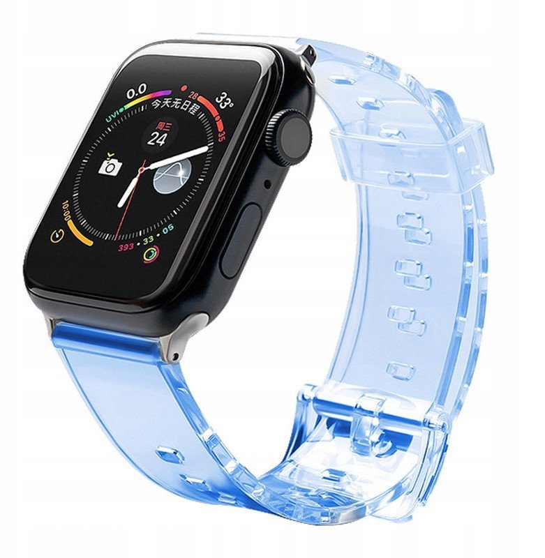 Pasek silikonowy bransoleta bransoletka Strap Light do zegarka Apple Watch 42 / 44 mm - niebieski