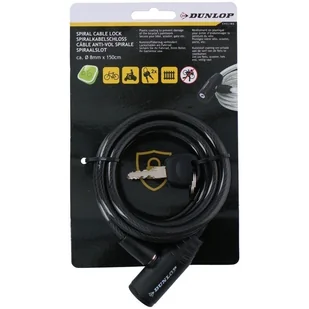 DUNLOP Dunlop - Zapiecie do roweru spiralne na klucz (Czarny) 8711252180939BLACK - Zabezpieczenia do roweru - miniaturka - grafika 1