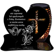 Lampiony i znicze - ZNICZ SOLARNY LED WIECZNY PODSTAWKA NA CMENTARZ GRÓB Krzyż EFEKT PŁOMIENIA - miniaturka - grafika 1