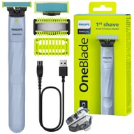 Akcesoria i części AGD - Golarka Philips OneBlade QP1324/20 + Ostrze Philips OneBlade QP610 z nakładkami Golarka hybrydowa, trymer do zarostu, wodoodporna, akumulator 60mi.. - miniaturka - grafika 1