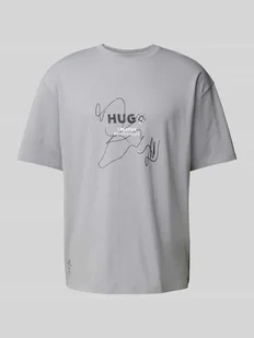 T-shirt o kroju oversized z wiskozy model ‘Nabion’ - Koszulki męskie - miniaturka - grafika 1
