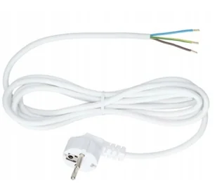 Metpol z wtyczką 3x 2,5mm, 1,5m Biały - Kable - miniaturka - grafika 1