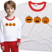 Piżamy dla dziewczynek - Piżama dziecięca Śmieszne Dynie Emotikony Emotki Na Dzień Dyni 98/104 - VoloDonum - miniaturka - grafika 1