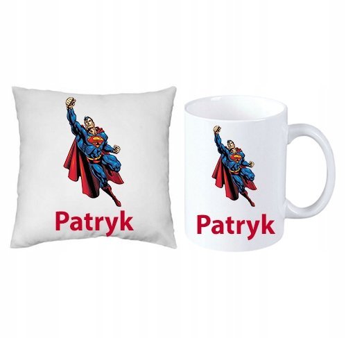 Superman DC comics ZESTAW PODUSZKA + KUBEK + IMIĘ