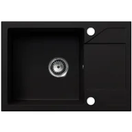 Zlewozmywaki - EOS Zlewozmywak granitowy ADRIA czarny brokat złoty (z ociekaczem) - miniaturka - grafika 1