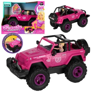 Różowe auto jeep dla lalek z akcesoriami 3+ MEGA CREATIVE - Samochody i pojazdy dla dzieci - miniaturka - grafika 1