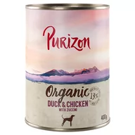 Mokra karma dla psów - Korzystny pakiet Purizon Organic, 12 x 400 g - Kaczka i kurczak z cukinią - miniaturka - grafika 1