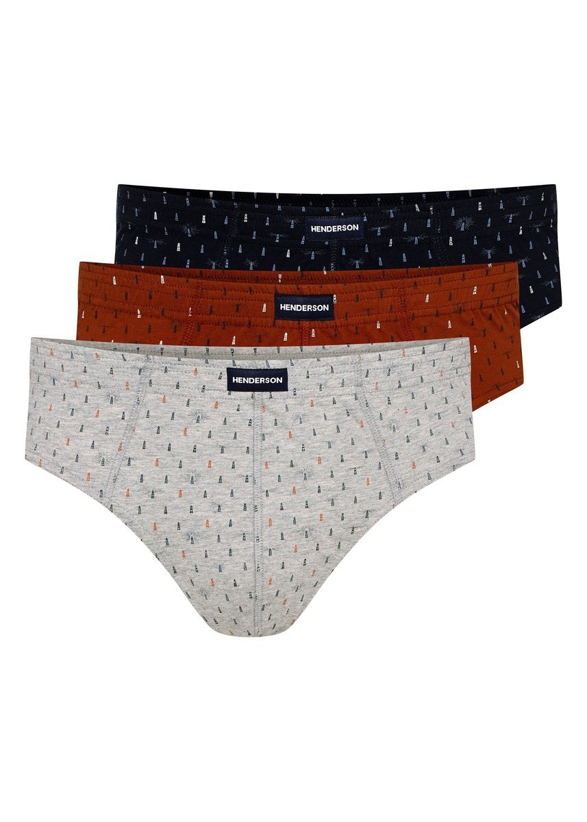 Majtki męskie slipy Classic Henderson 3-pak granatowy, czerwony, jasnoszary XL