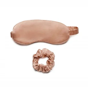 Lovli Silk Jedwabny zestaw maska do spania i gumka do włosów Nude - Ozdoby do włosów - miniaturka - grafika 1