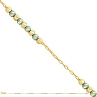 Bransoletki - Złota Bransoletka Łańcuszkowa 585 1.10 gr Rodium - miniaturka - grafika 1