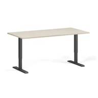 Biurka - Stół z regulacją wysokości, 1 silnik, 745 - 1235 mm, blat 1600 x 800 mm, podstawa czarna, brzoza - miniaturka - grafika 1