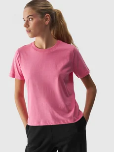 Damski t-shirt basic 4F 4FWAW24TTSHF1650 - różowy - Koszulki sportowe damskie - miniaturka - grafika 1