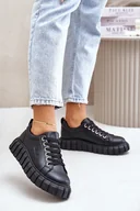 Sneakersy damskie - Ocieplane Sneakersy Damskie Big Star MM274617 Czarne-38 - miniaturka - grafika 1