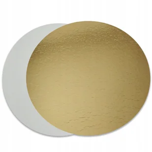 Podkład pod tort 24 cm Okrągły 1000 g/m2 złoty-biały - Dodatki do ciast w proszku - miniaturka - grafika 1