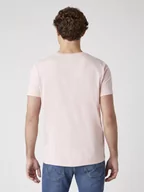 Koszulki męskie - Męski T-Shirt Wrangler Ss Sign Off Tee Silver Pink W7C07D3Tu-L - miniaturka - grafika 1