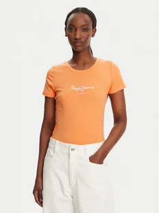 Pepe Jeans T-Shirt New Virginia PL505202 Pomarańczowy Slim Fit - Koszulki i topy damskie - miniaturka - grafika 1