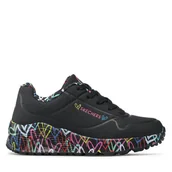 Buty dla dziewczynek - Sneakersy Skechers Uno Lite Lovely Luv 314976L/BKMT Czarny - miniaturka - grafika 1