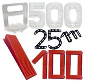 Inne mocowania - Zestaw do poziomowania płytek 500szt - miniaturka - grafika 1