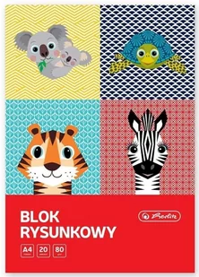 Blok rysunkowy A4/20K biały Cute Animals (10szt) - HERLITZ - Szkolne artykuły papiernicze - miniaturka - grafika 1