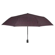 Parasole - Parasol męski Perletti Time półautomatyczny składany czerwony wzór krata - miniaturka - grafika 1